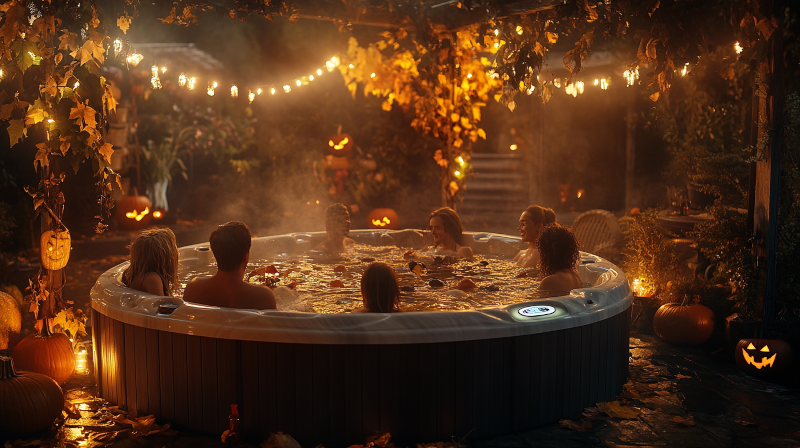 Boo Hot Tub And Halloween